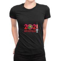 Happy Vaccin Year 2021 Ladies Fitted T-shirt | Artistshot