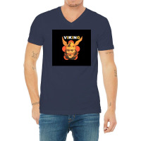 Viking Warrior With Winged Helmet And Mustache  Gift 70s V-neck Tee | Artistshot