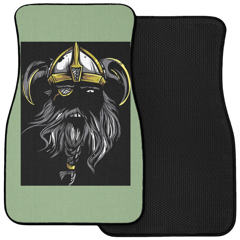 Viking Warrior Beard Power With Horned Helmet  Gift Love Front Car Mat | Artistshot