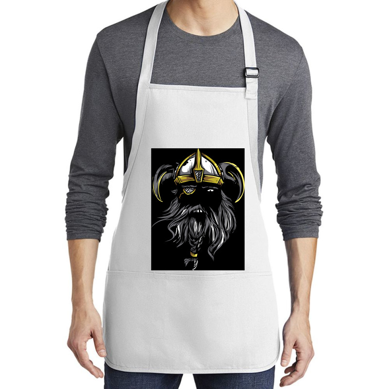 Viking Warrior Beard Power With Horned Helmet  Gift Love Medium-length Apron | Artistshot