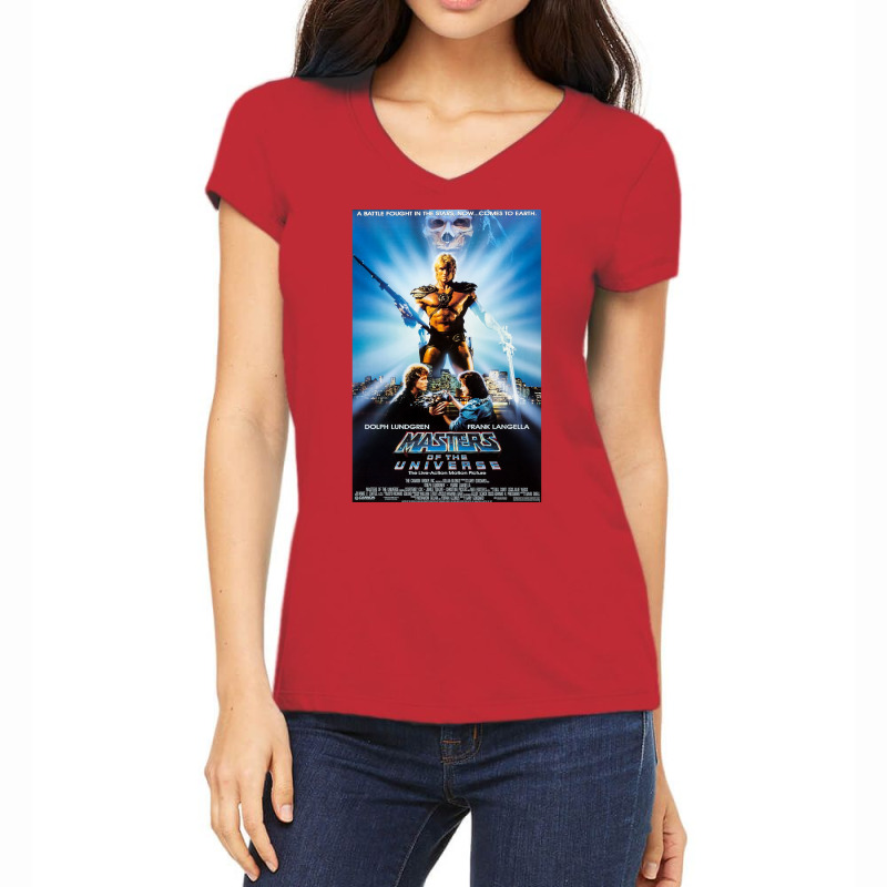 Masters Of The Universe 1987 Poster Red Women's V-neck T-shirt | Artistshot