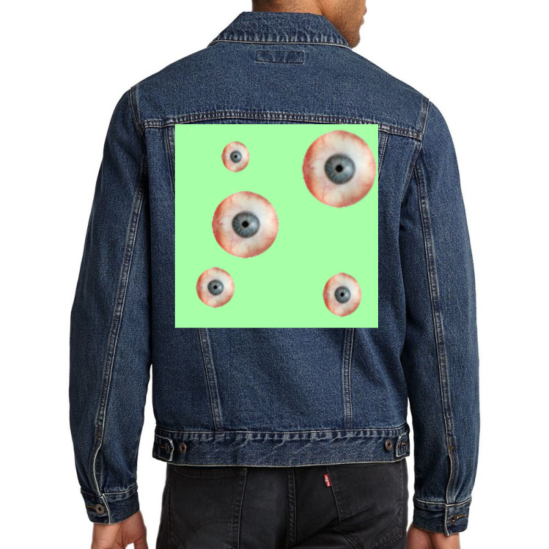 Green Eye Pattern Poster 80s Men Denim Jacket | Artistshot