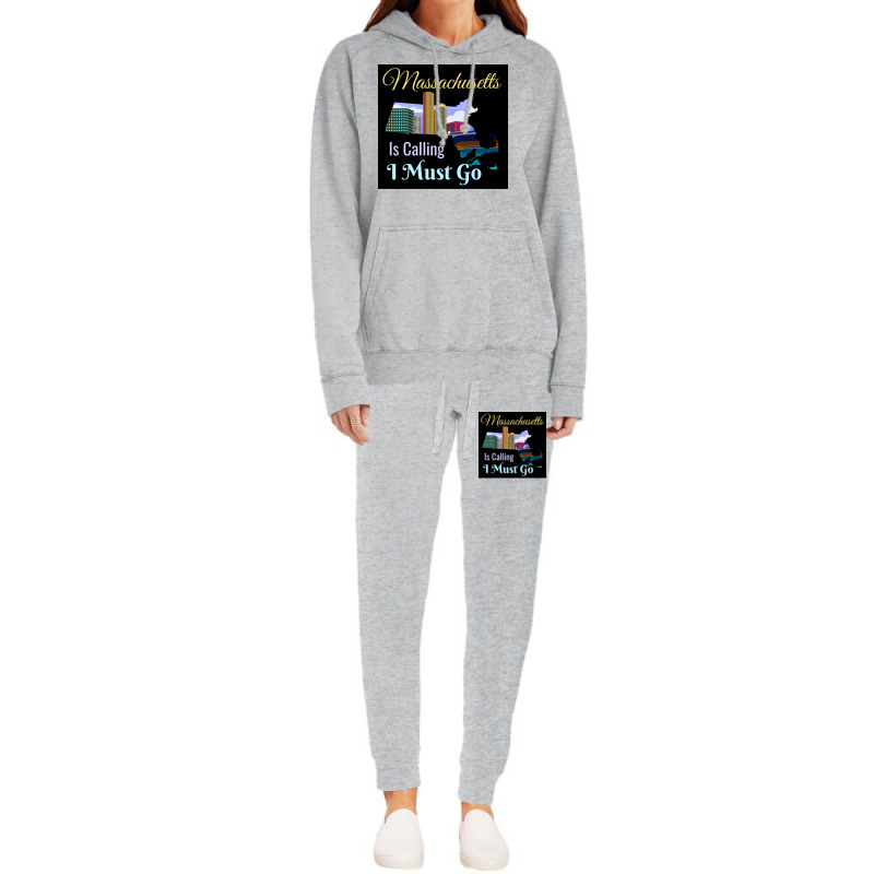 Massachusetts Is Calling I Must Go Design Poster Funny Hoodie & Jogger Set | Artistshot