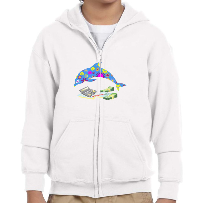 Accountant Dolphin Design   Accounting Gifts Youth Zipper Hoodie | Artistshot