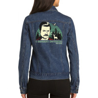 Parks And Recreation Ron Swanson I Regret Nothing T Shirt Ladies Denim Jacket | Artistshot