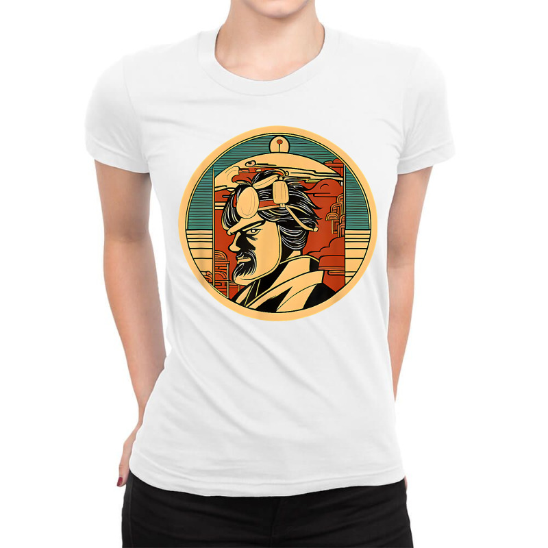 Retro Japanese Samurai Warrior Grunge Vintage Gift T Shirt Ladies Fitted T-Shirt by cordellwerw56r | Artistshot