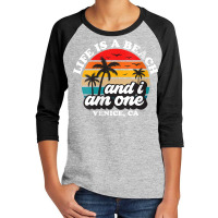 Womens Life Is A Beach And I Am One Retro Venice Vacation V Neck T Shi Youth 3/4 Sleeve | Artistshot