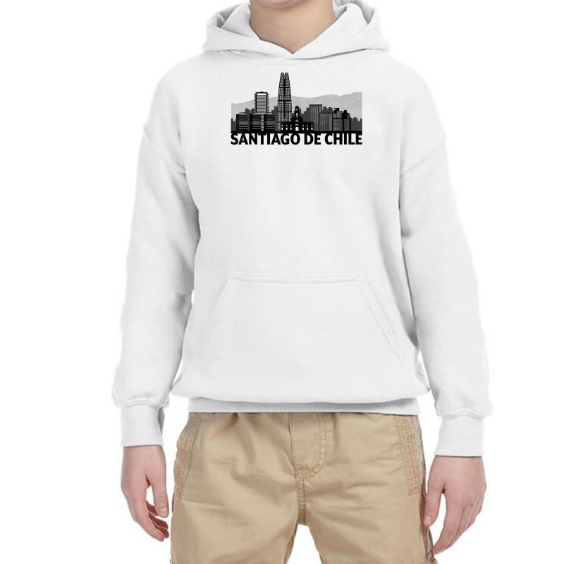 Santiago De Chile City Skyline Silhouette Outline Sketch T Shirt Youth Hoodie | Artistshot