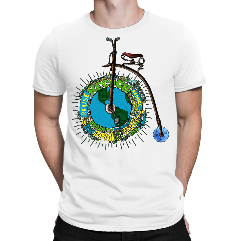 Planet Bike Planet Bicycle Artistic Aesthetic Penny Farthing Save The T-shirt | Artistshot