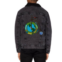 Planet Bike Planet Bicycle Artistic Aesthetic Penny Farthing Save The Unisex Sherpa-lined Denim Jacket | Artistshot