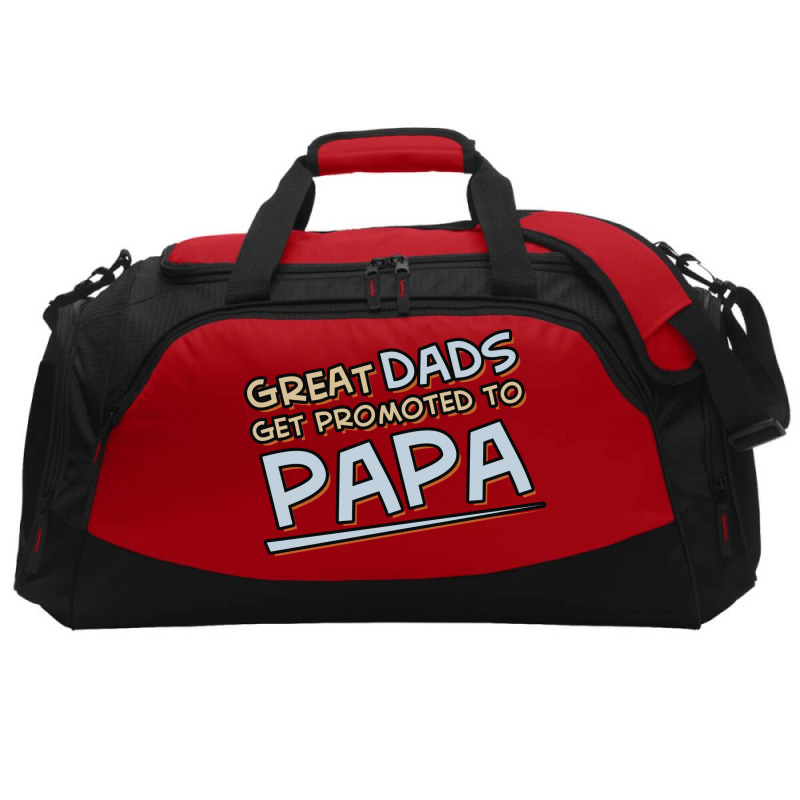 Great Dads Get Promoted To Papa Active Duffel | Artistshot