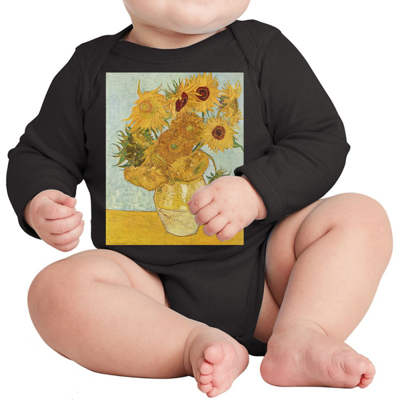 Limited Edition Van Gogh - Sunflowers Long Sleeve Baby Bodysuit by Jerhogen528 | Artistshot