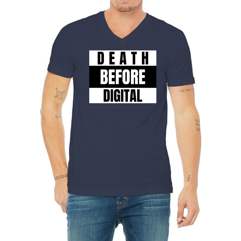 Death Before Digital  Film Photography Classic  Red 80s V-neck Tee | Artistshot