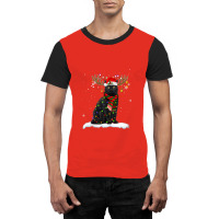 Black Cat Reindeer Christmas Light Shirt Cat Lover Christmas Graphic T-shirt | Artistshot