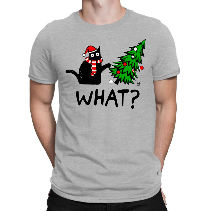 Black Cat What Christmas T-shirt | Artistshot