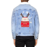 Cat Christmas Cute Cat Reindeer Christmas Costume Gift Unisex Sherpa-lined Denim Jacket | Artistshot