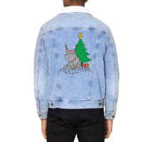 Cat Christmas Lights And Christmas Tree Unisex Sherpa-lined Denim Jacket | Artistshot