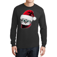 Cat Christmas Santa Claus Holiday Season Christmas Cat Long Sleeve Shirts | Artistshot