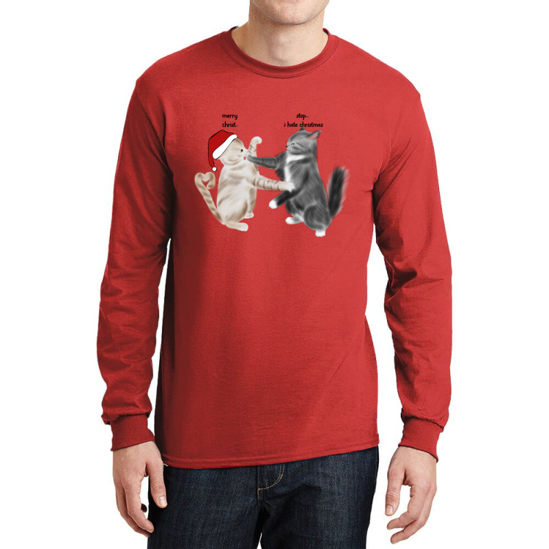 Cat Hates Christmas Long Sleeve Shirts | Artistshot