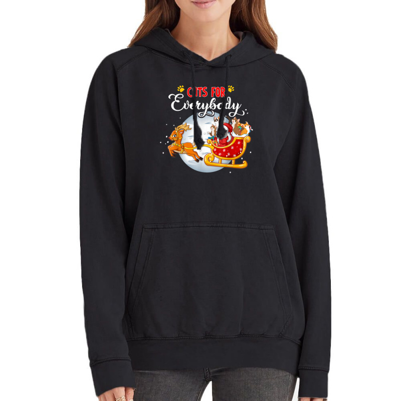 Cats For Everybody Funny Christmas For Cat Santa Lover Vintage Hoodie | Artistshot