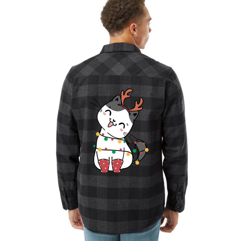 Christmas Cat Merry Christmas Cat Flannel Shirt | Artistshot