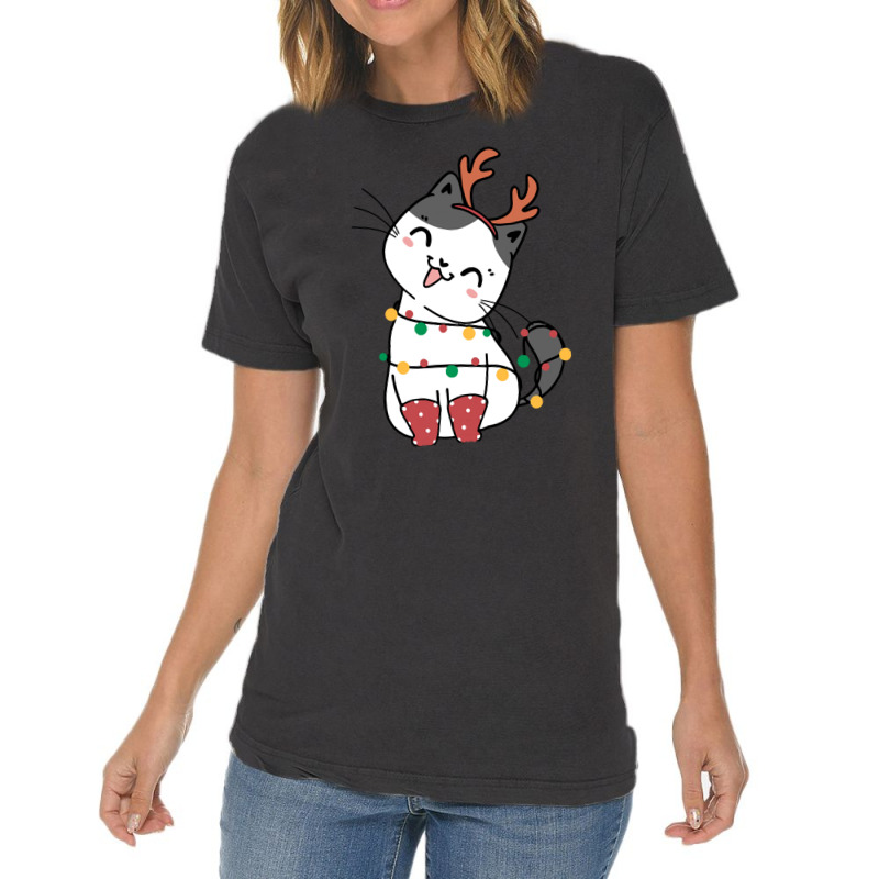 Christmas Cat Merry Christmas Cat Vintage T-shirt | Artistshot