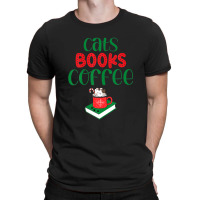 Christmas Cats Books Coffee T-shirt | Artistshot