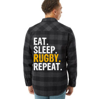 Eat Sleep Rugby Repeat Gift Flannel Shirt | Artistshot