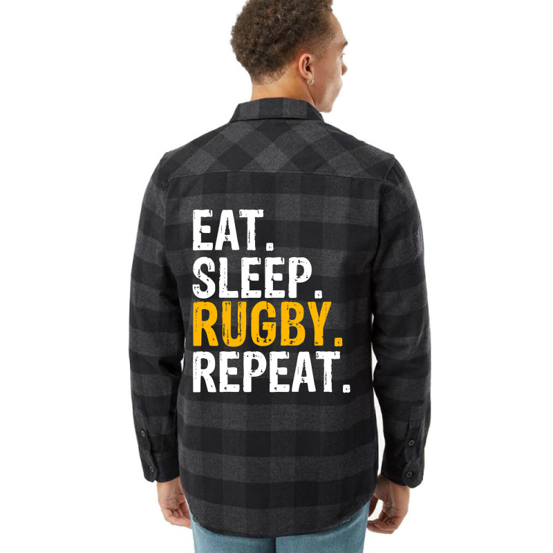 Eat Sleep Rugby Repeat Gift Flannel Shirt | Artistshot