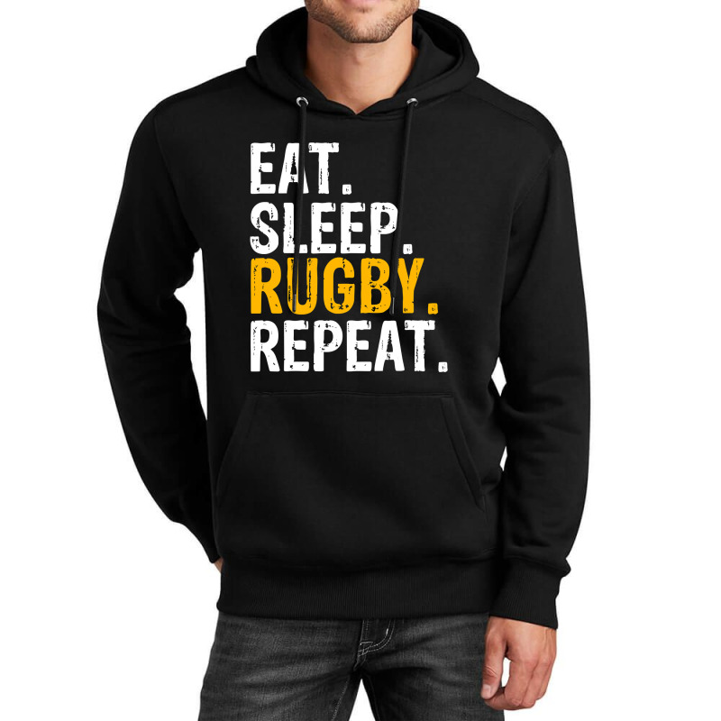 Eat Sleep Rugby Repeat Gift Unisex Hoodie | Artistshot