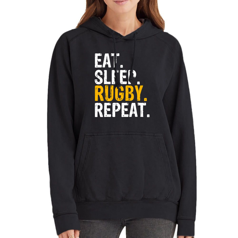 Eat Sleep Rugby Repeat Gift Vintage Hoodie | Artistshot