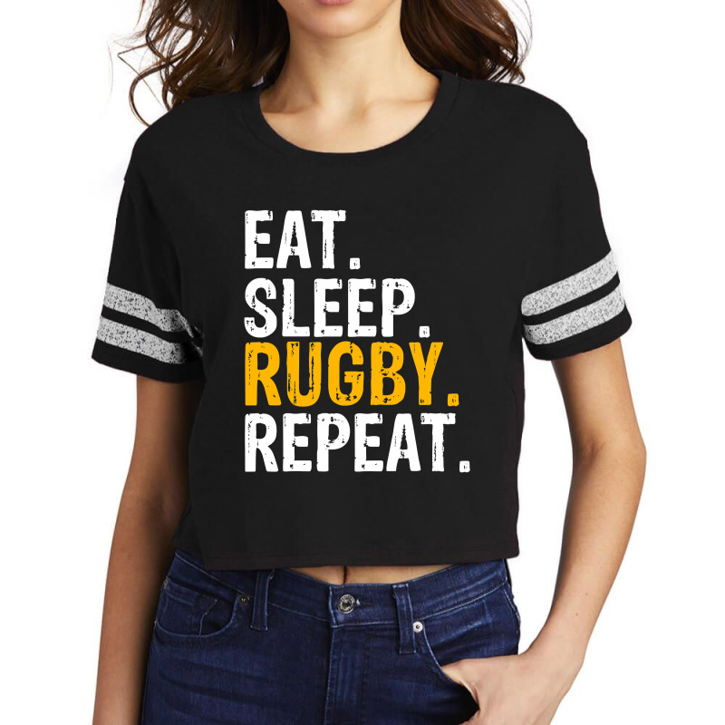 Eat Sleep Rugby Repeat Gift Scorecard Crop Tee by JamesArtists | Artistshot