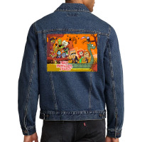 Colorful Tribute To Rankin Bass's Mad Monster Party Animated Musical C Men Denim Jacket | Artistshot