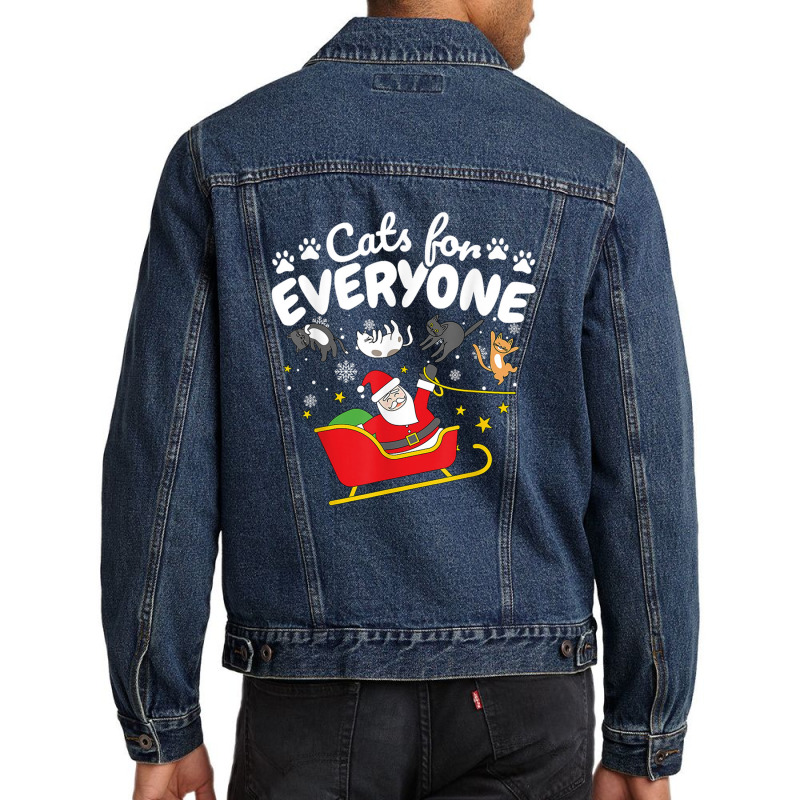 Funny Cat Christmas Cats For Everyone Men Denim Jacket | Artistshot