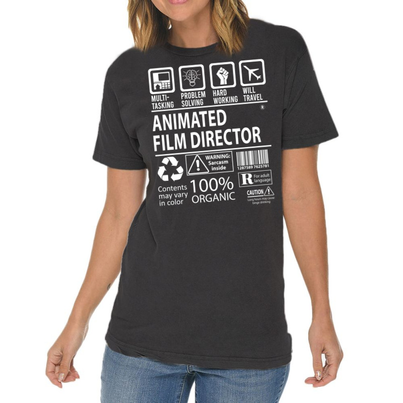 Animated Film Director T   Multitasking Certified Job Gift Item Tee  S Vintage T-Shirt by jaylalsagwanp | Artistshot