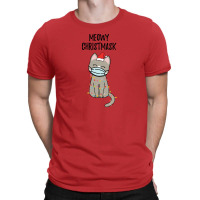 Meowy Christmask Cute Christmas Ca T-shirt | Artistshot