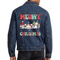 Merry Christmas Cute Cats Funny Ugly Christmas Cat Lover Men Denim Jacket | Artistshot