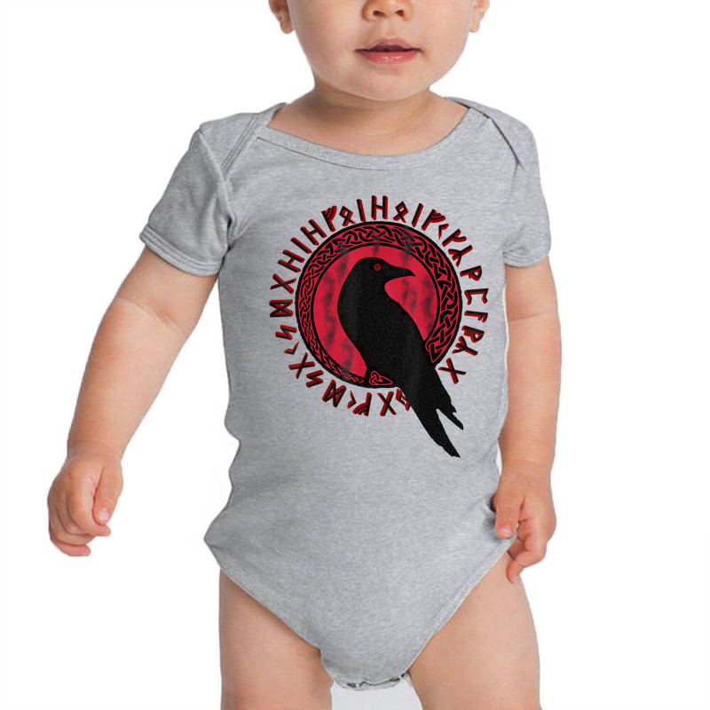 Odin Ravens Huginn & Muninn Vegvisir Tshirt Vikings Myth Tee Baby Bodysuit by vandoi | Artistshot