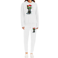 Santa Hat Cat Christmas Lights Funny Kitten Cat Lover Hoodie & Jogger Set | Artistshot