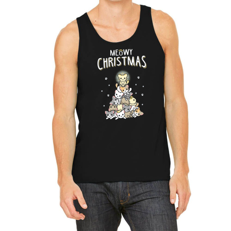 Ugly Cat Christmas Sweater Meow Christmas Tank Top | Artistshot