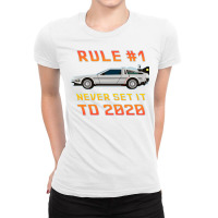 Never Set It To 2020 Time Traveling Car Ladies Fitted T-shirt | Artistshot