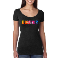 Dominic Name Art Rainbow Colorful Women's Triblend Scoop T-shirt | Artistshot