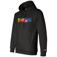 Dominic Name Art Rainbow Colorful Champion Hoodie | Artistshot