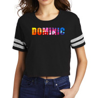 Dominic Name Art Rainbow Colorful Scorecard Crop Tee | Artistshot