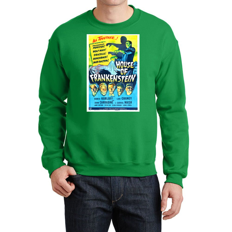 House Of Frankenstein  Vintage Universal Horror Film Poster Classic  T Crewneck Sweatshirt by anwtizahlest | Artistshot