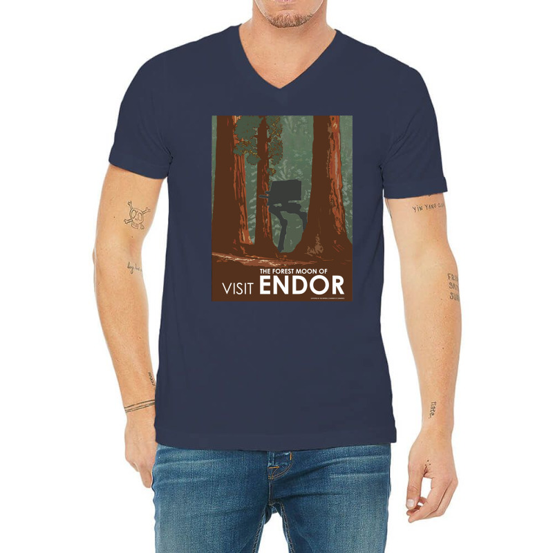 Visit Endor V-Neck Tee by enaitzriskusq | Artistshot