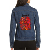 High Resolution Beowulf Vintage Book Cover Ladies Denim Jacket | Artistshot