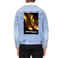 Prison Break Faces Poster Red Unisex Sherpa-lined Denim Jacket | Artistshot