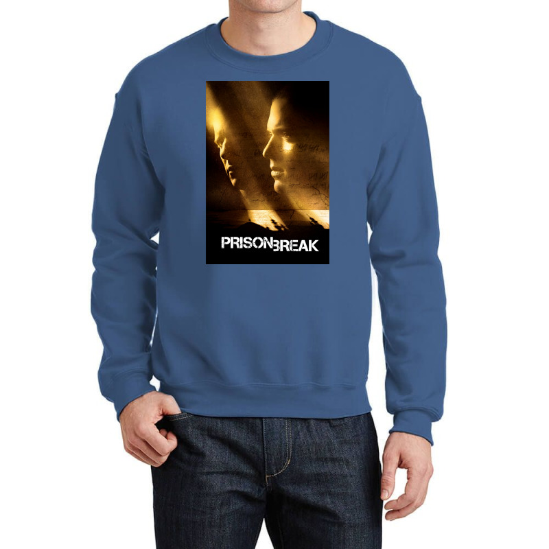 Prison Break Faces Poster Red Crewneck Sweatshirt | Artistshot