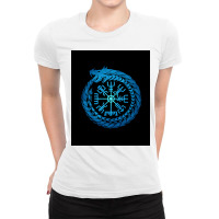 Vegvisir Jormungandr World Serpent  Funny Cool Ladies Fitted T-shirt | Artistshot